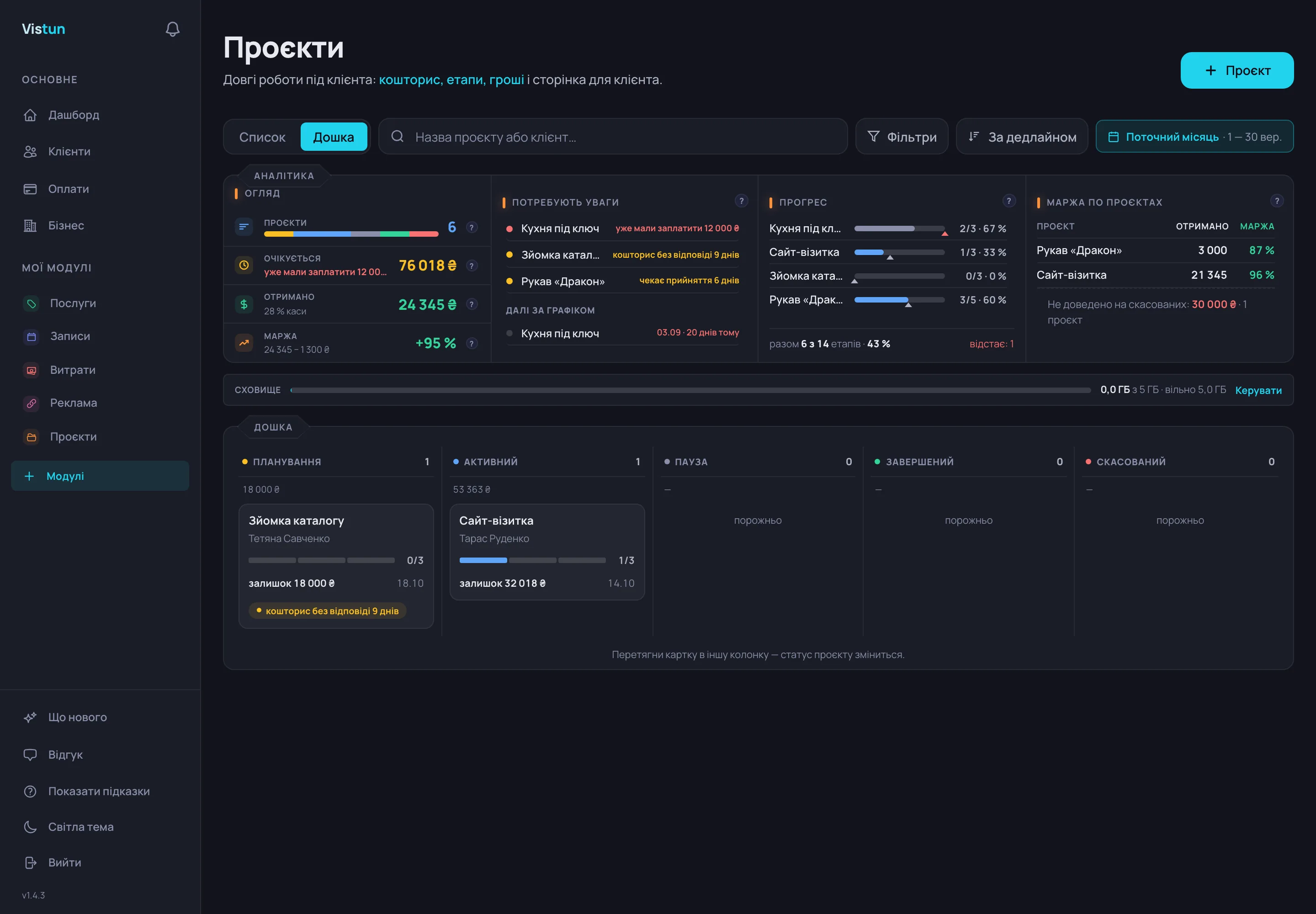 Проєкти — на комп'ютері